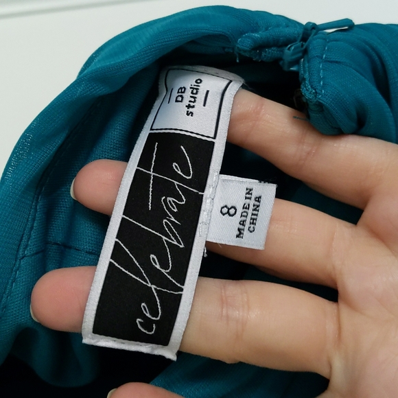 NWT David's Bridal Mesh Long Bridesmaid Dress, Crisscross Back - Picture 12 of 13